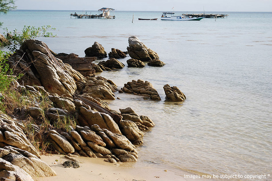 150m long of private white sand beach and crystal clear water